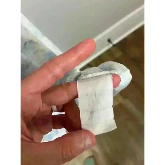 Vtg 70s Miss Elaine Babydoll Nightgown Floral Blue Lace Union Tag Coquette M - Picture 11 of 13